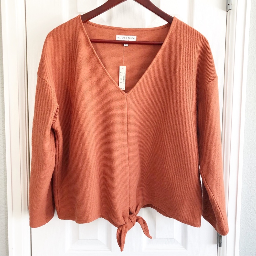 Madewell Texture & Thread Tie Front Top